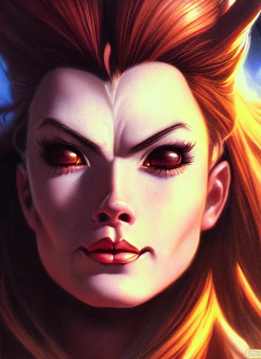 Image similar to cute brigitte from overwatch, fantasy, fantasy art, character portrait, portrait, close up, highly detailed, intricate detail, amazing detail, sharp focus, vintage fantasy art, vintage sci - fi art, radiant light, caustics, by boris vallejo