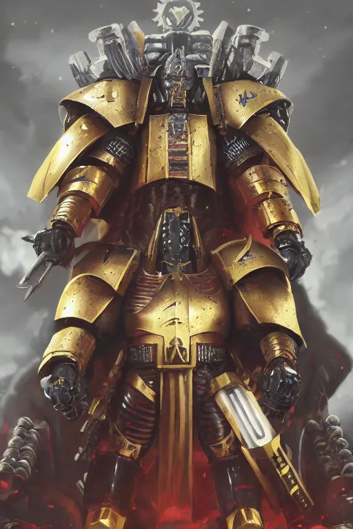 Image similar to queen portrait heros warhammer 4 0 k horus heresy fanart - the primarchs emperor by johannes helgeson animated with vfx concept artist & illustrator global illumination ray tracing hdr fanart arstation zbrush central hardmesh 8 k octane renderer comics stylized