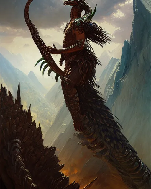 Image similar to fierce and deadly quetzalcoatl, fantasy character portrait, ultra realistic, concept art, intricate details, highly detailed by greg rutkowski, gaston bussiere, craig mullins, simon bisley