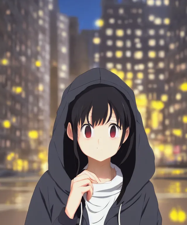 prompthunt: anime manga menhera chan boymoder black hoodie brown eyes and  hair