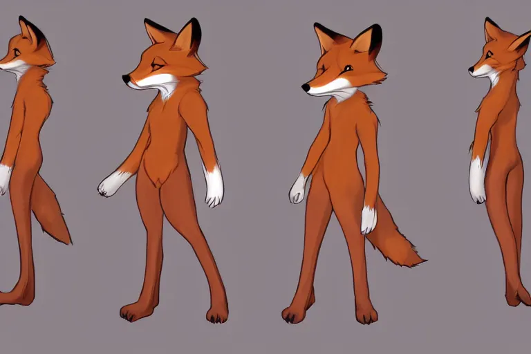 Image similar to an anthropomorphic fox, fursona!!! by don bluth, by kawacy, trending on artstation, full body