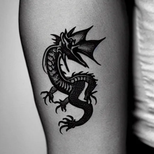 Prompt: A dragon tattoo, minimalistic, simplistic,
