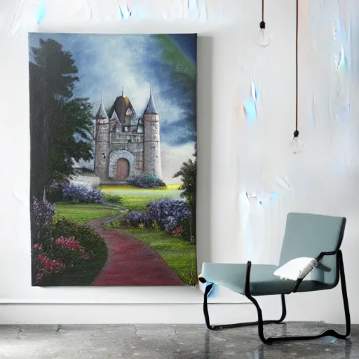 Prompt: painting of castle no frame