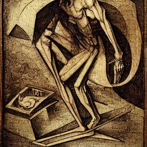 Image similar to devil by leonardo davinci and mc escher