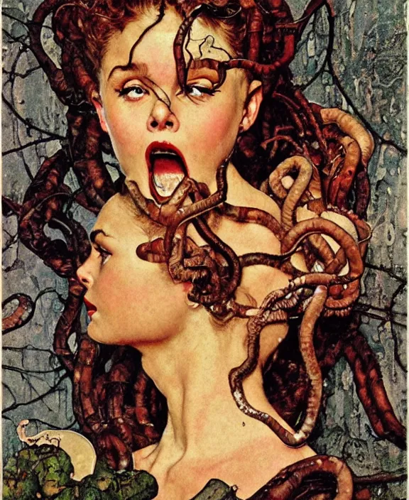 Image similar to medusa by norman rockwell