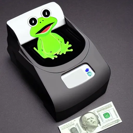 Image similar to frog money printer