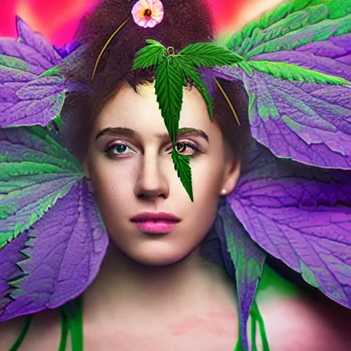 Image similar to princess of cannabis, realistic, hyper real, photograph