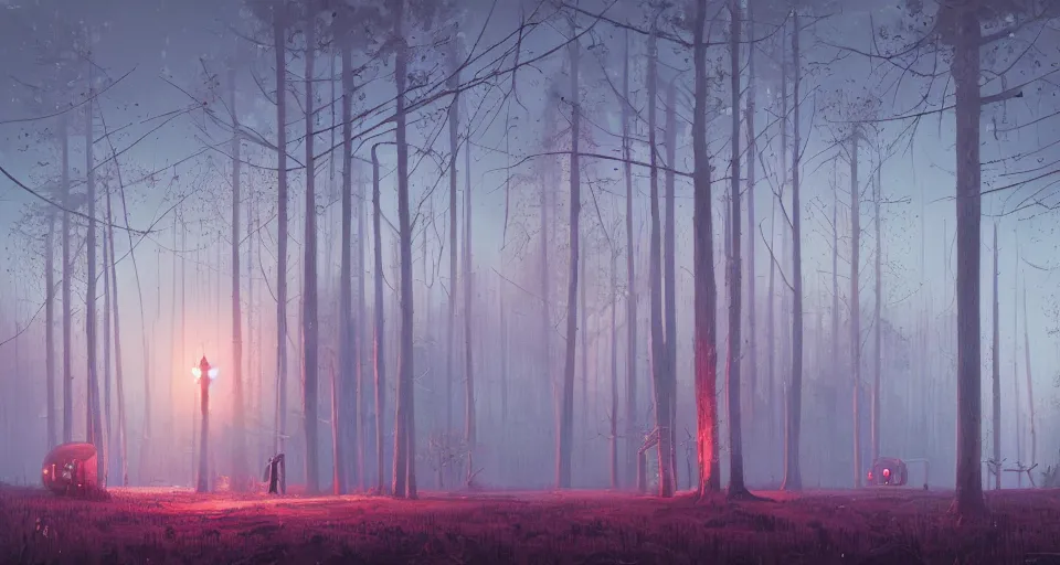 Prompt: A fantastic, enchanted, magic swamp, by simon stalenhag