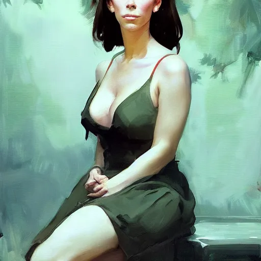 Image similar to portrait of jennifer love hewitt greg manchess painting by sargent and leyendecker, studio ghibli, fantasy, medium shot, asymmetrical, intricate, elegant, matte painting, illustration, hearthstone, by greg rutkowski, by greg tocchini, by james gilleard, by joe fenton