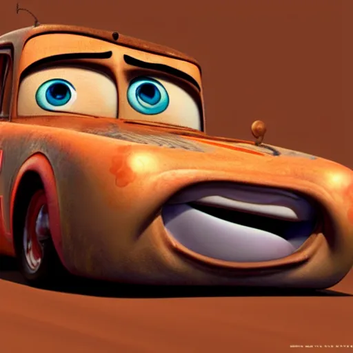 Image similar to mater from cars, human being, portrait, 4 k