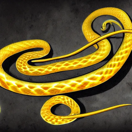 Image similar to yellow snake with red eyes detailed cinematic d & d digital artwork