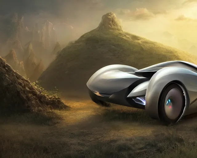 Image similar to futuristic car design, amazing concept art, award - winning photorealistic illustration in the style of the land before time. hdr 8 k