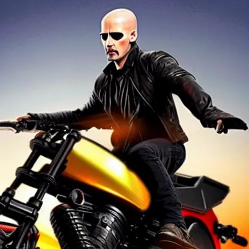 Image similar to keanu reeves as ghostrider 4 k detailed super realistic