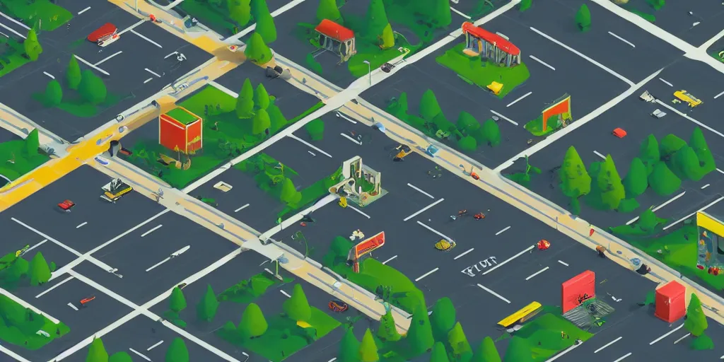 Image similar to isometric map, simon stalenhag, very coherent, 4 k,