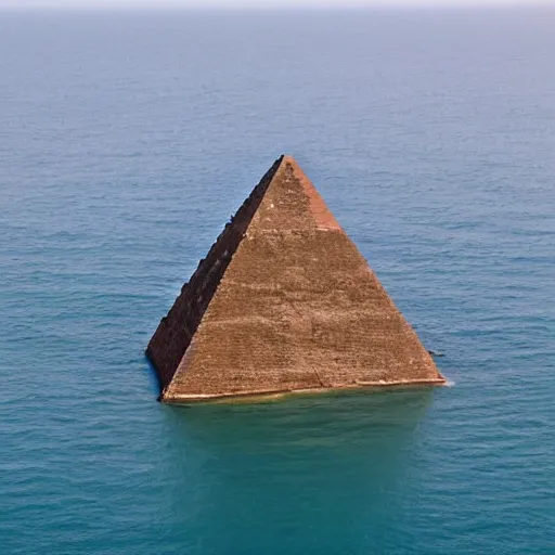 Image similar to ancient pyramid in the middle of the sea