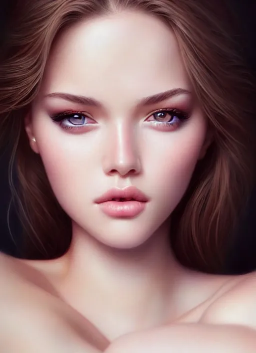 Image similar to a gorgeous female photo, professionally retouched, soft lighting, half body shot, realistic, smooth face, perfect eyes, symmetrical, wide angle, sharp focus on eyes, 8 k high definition, insanely detailed, intricate, elegant, art by artgerm