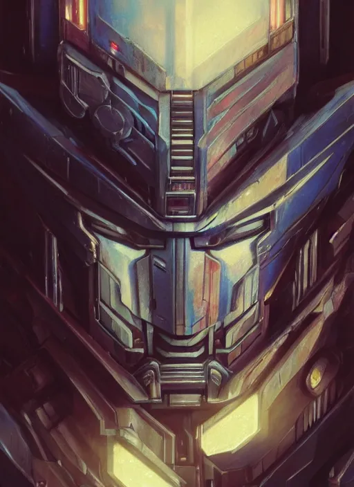 Image similar to Highly detailed portrait of Optimus Prime, Stephen Bliss, unreal engine, fantasy art by Greg Rutkowski, Loish, Rhads, Makoto Shinkai and Lois van baarle, ilya kuvshinov, rossdraws, Tom Bagshaw, global illumination, radiant light, detailed and intricate environment