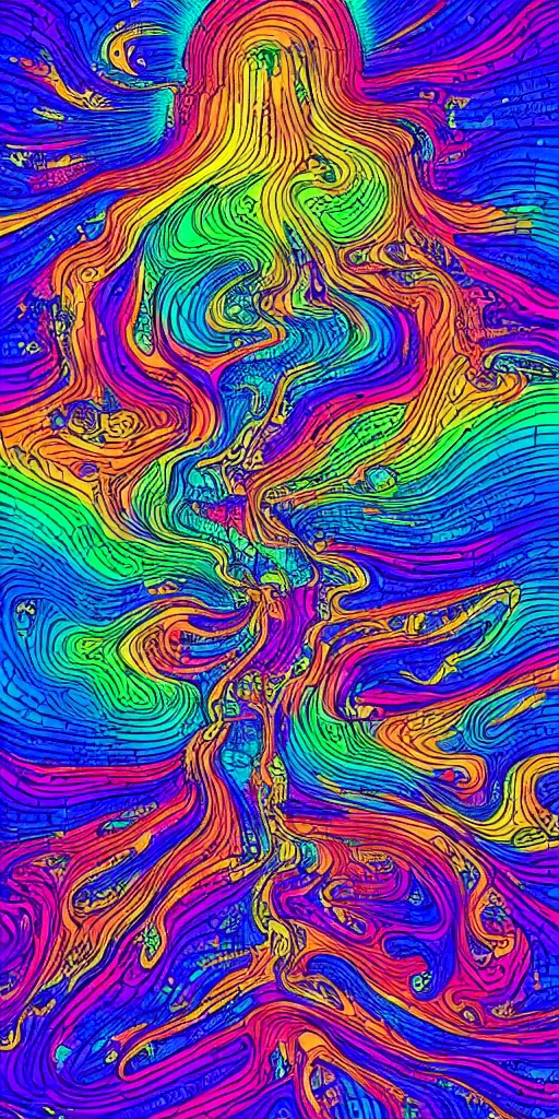 Image similar to infographic of a heavenly realm split into regions with population information and statistics in the style of a three dimensional hologram highly detailed digital saturated colors full color inked drawn by wlop and bob ross and lisa frank