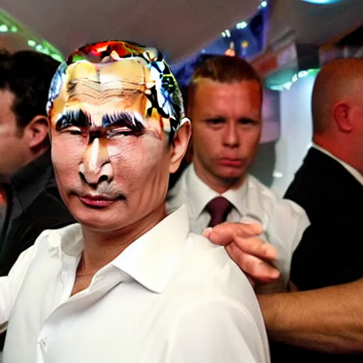 Image similar to vladimir putin in gay bar