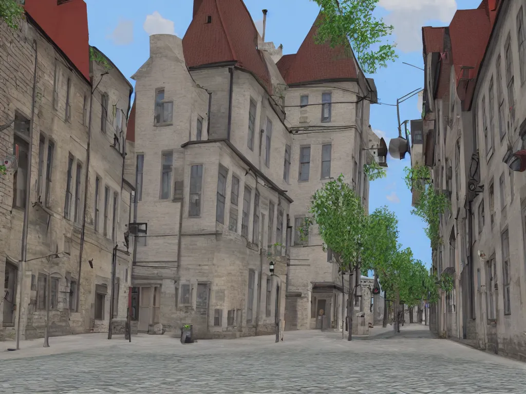 Image similar to Estonia Tartu streets as a PS1 first person video game