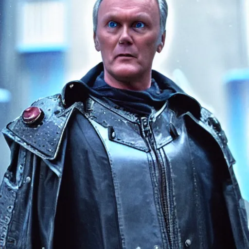 Image similar to Anthony Head as Cyberpunk Uther