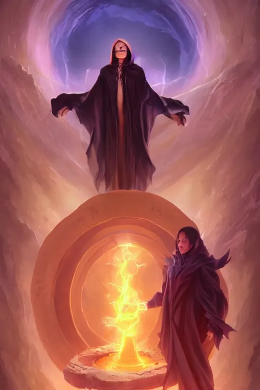 Image similar to a powerful sorcerer man standing in front of otherworldly portal, casting spells, magic, full body character concept art, honeycomb, by artgerm, tom bagshaw, gerald brom, vaporwave colors, lo - fi colors, vaporwave, lo - fi, moody vibe, goth vibe, 4 k, hd,