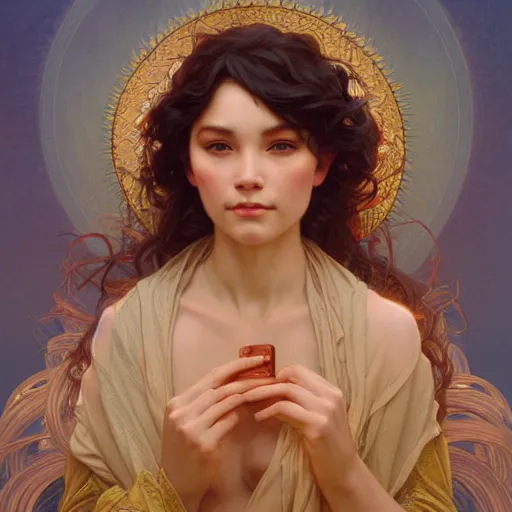 Prompt: ! dream portrait of fire goddess, intricate, elegant, highly detailed, digital painting, artstation, concept art, smooth, sharp focus, illustration, art by artgerm and greg rutkowski and alphonse mucha and william - adolphe bouguereau