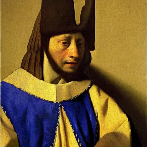 Prompt: high quality high detail painting by johannes vermeer, portrait of the quetzalcoatl, hd, muted lighting