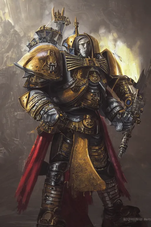 Image similar to armor portrait heros warhammer 4 0 k horus heresy fanart - the primarchs emperor by johannes helgeson animated with vfx concept artist & illustrator global illumination ray tracing hdr fanart arstation zbrush central hardmesh 8 k octane renderer comics stylized