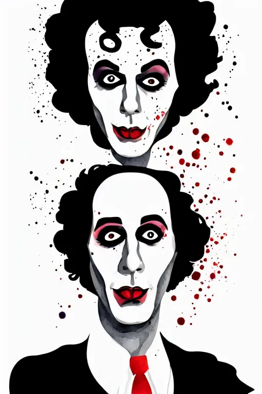 Image similar to minimalist watercolor art of dr. frank - n - furter, illustration, vector art