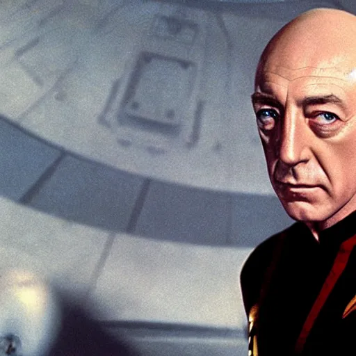 Prompt: alec guinness as captain jean luc picard, photo