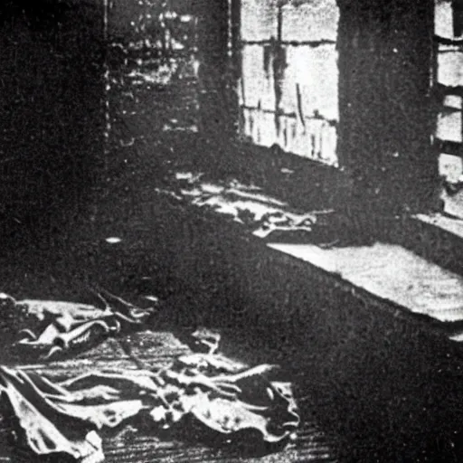 Prompt: hd photograph of a crime scene of the serial killer Jack the Ripper, unsettling, creepy, horrific, gruesome