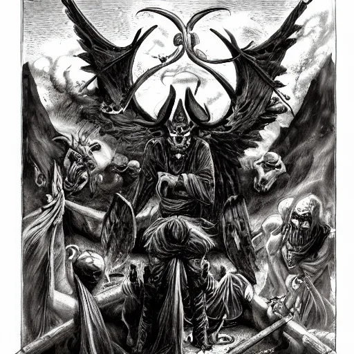 Image similar to a funeral for Satan The Devil by Dariusz Zawadzki