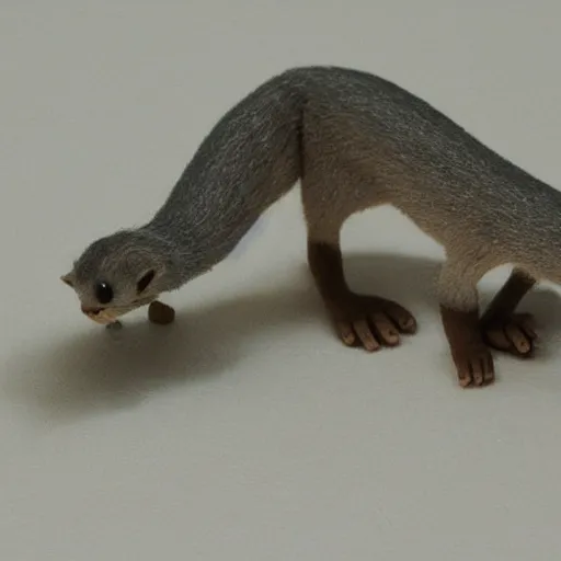 Prompt: stop motion weasel, claymation weasel