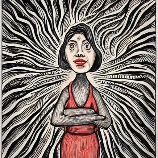 Image similar to A beautiful drawing of a a bright and fiery soul a power to do great things; but I fear you may one day unleash such a tempest of fire that you may consume yourself, and all the world around you. grey by Art Spiegelman jaunty