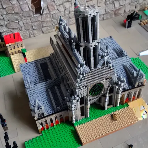Image similar to Notredame made with Lego