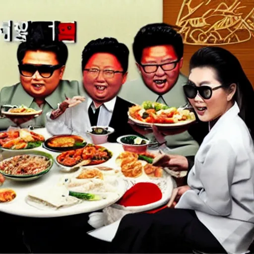 Prompt: Kim Jong-il Mukbang.