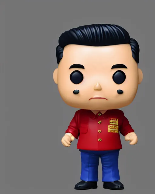 Image similar to full body 3d render of kim yong un as a funko pop, studio lighting, white background, blender, trending on artstation, 8k, highly detailed