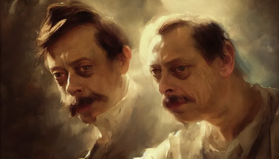 Image similar to beautiful portrait of anthropomorphic loaf of bread steve buscemi, art by anders zorn, wonderful masterpiece by greg rutkowski, beautiful cinematic light, american romanticism thomas lawrence, greg rutkowski