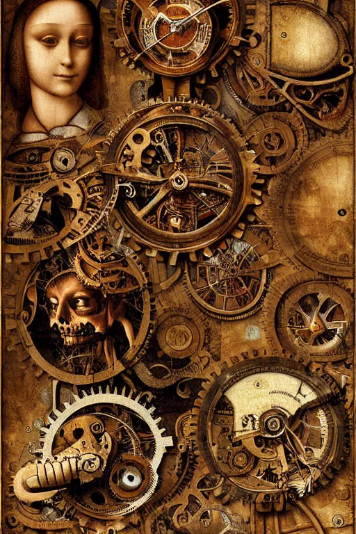 Image similar to anatomical steampunk collage sheet by leonardo da vinci, digital art highly detailed