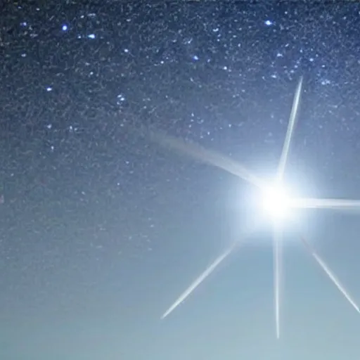 Image similar to look in the sky there's a star that wasn't there before, ufo bright