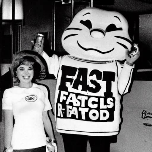 Image similar to The mascot for a once-popular fast food chain, 1980