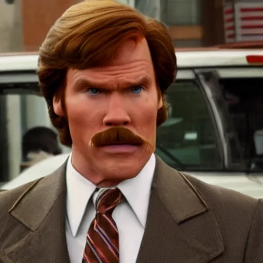 Image similar to Live Action Still of Jerma985 in Anchorman: The Legend of Ron Burgundy, real life, hyperrealistic, ultra realistic, realistic, highly detailed, epic, HD quality, 8k resolution, body and headshot, film still