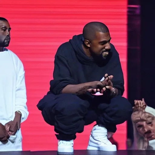 Image similar to kanye west worshipping Kanye west, shrine, pete davidson, religious, self