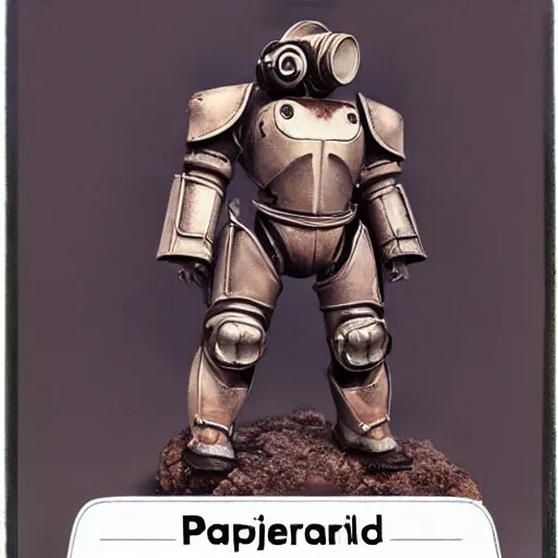 Prompt: polaroid hyper realistic fallout New Vegas brother hood of steel paladin in t-51b power armor by Tarkovsky