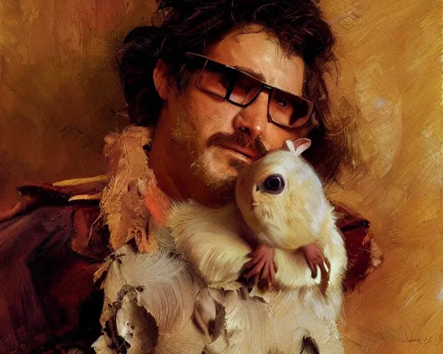 Prompt: a dressed guinea pig, highly detailed painting by gaston bussiere, craig mullins, j. c. leyendecker 8 k