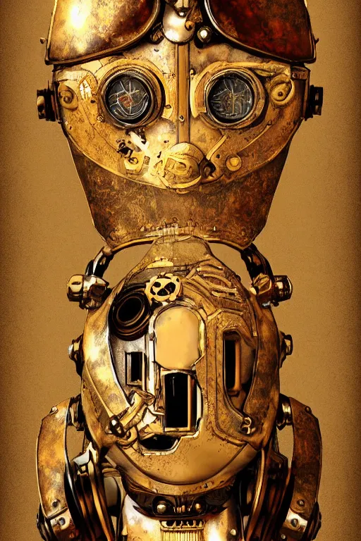 Image similar to steampunk helmet fantasy art mask robot ninja stylized digital illustration sharp focus, elegant intricate digital painting artstation concept art global illumination ray tracing advanced technology chaykin howard and campionpascale and cooke darwyn and davis jack