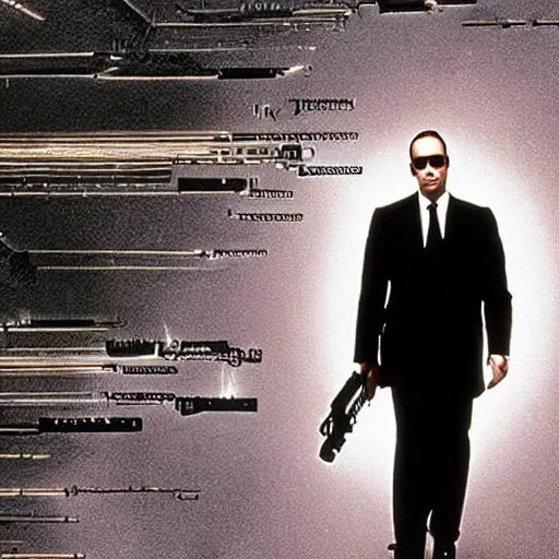 Prompt: agent smith protecting the matrix from being decoded