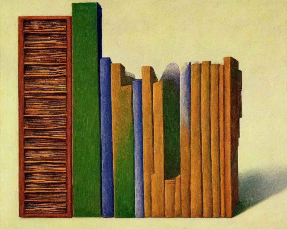 Image similar to one small bookshelf in the rainforest, featuring stone bookends and gavels, by raphael, hopper, and rene magritte. hyperdetailed, proportional, romantic, enchanting, achingly beautiful, graphic print, trending on artstation, jungle, tropical, foliage