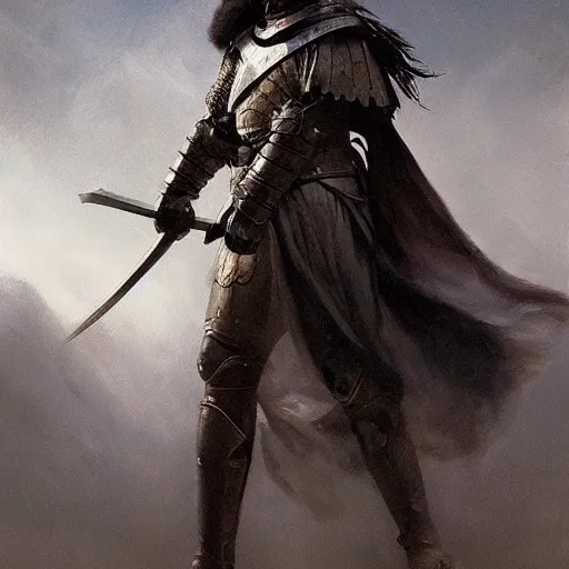 Image similar to a dramatic epic ethereal portrait of a medieval soldier, full body with dynamic pose, male, detailed face, cinematic lighting, highly detailed oil on canvas painting by Greg Rutkowski, winning-award digital art trending on Artstation H 1024 W 832